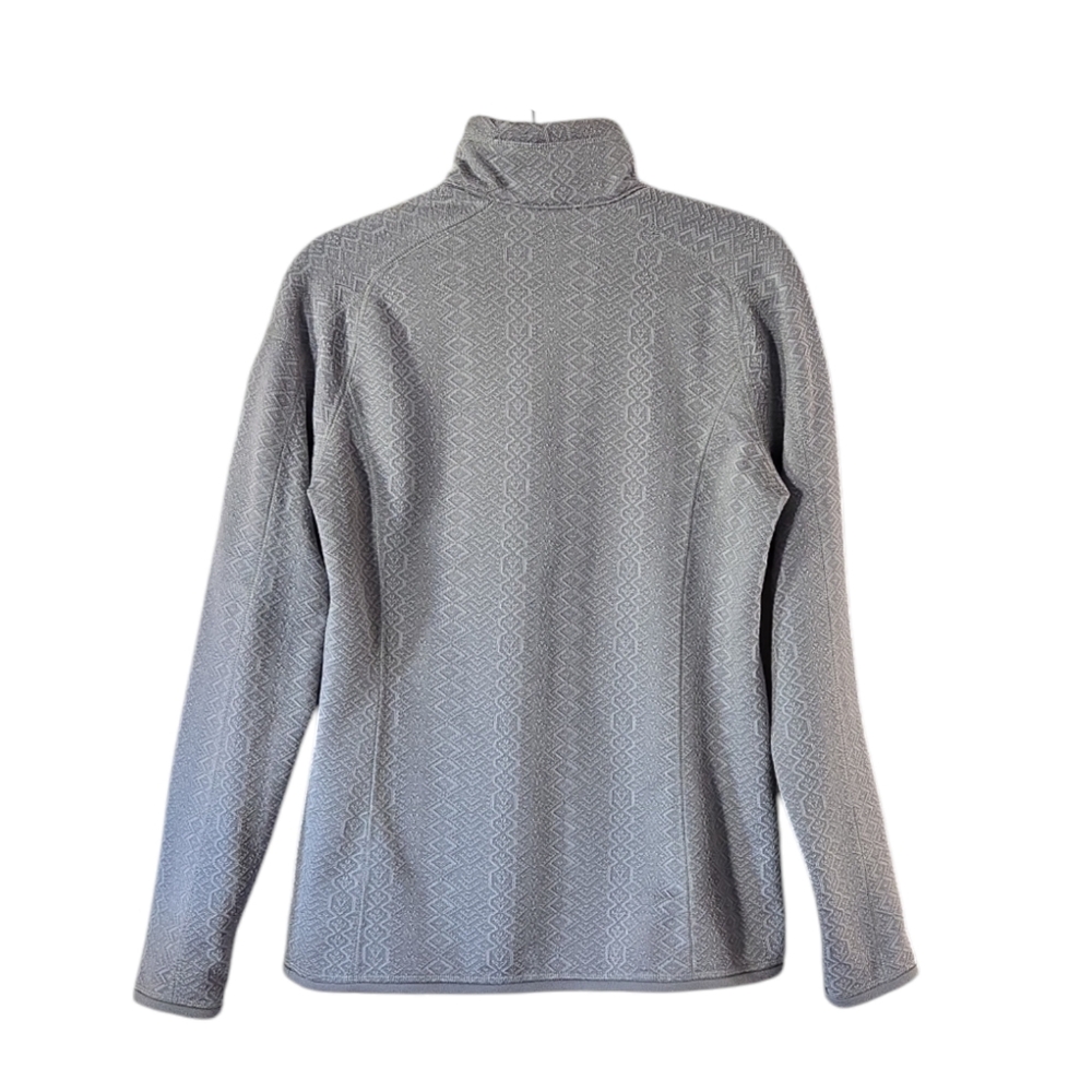 Patagonia Womens Better Sweater Jacket Zip Frozen Jaquard Salt Grey 1/4 Sz L - Picture 4 of 12